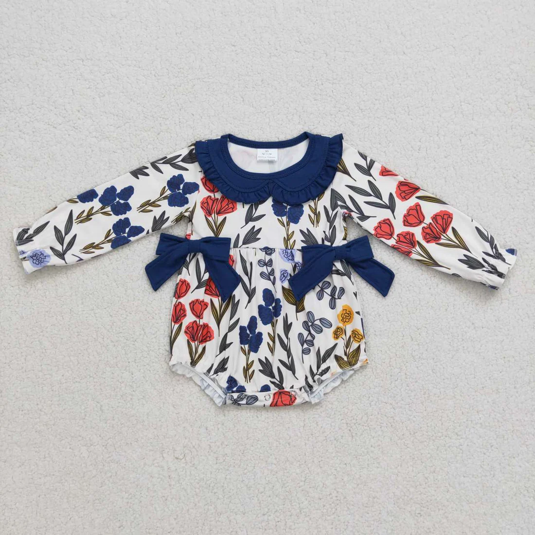 Sibling Baby Girls clothes floral long sleeve pants Sets and romper