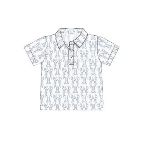 9.22 BT1364 Baby Boys Short Sleeve Crayfishes Button Polo Shirts Top Preorder
