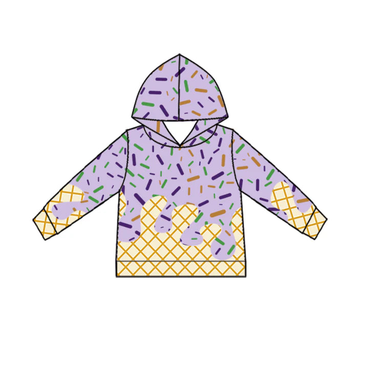 9.25 BT1373 Baby Boys Purple Drip Sprinkles Team Hoodies Top Preorder