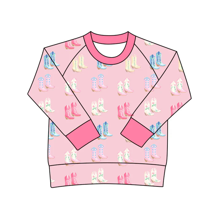 9.25 GT1238 Baby Girls Pink Long Sleeve Boots Tee Shirts Top Preorder