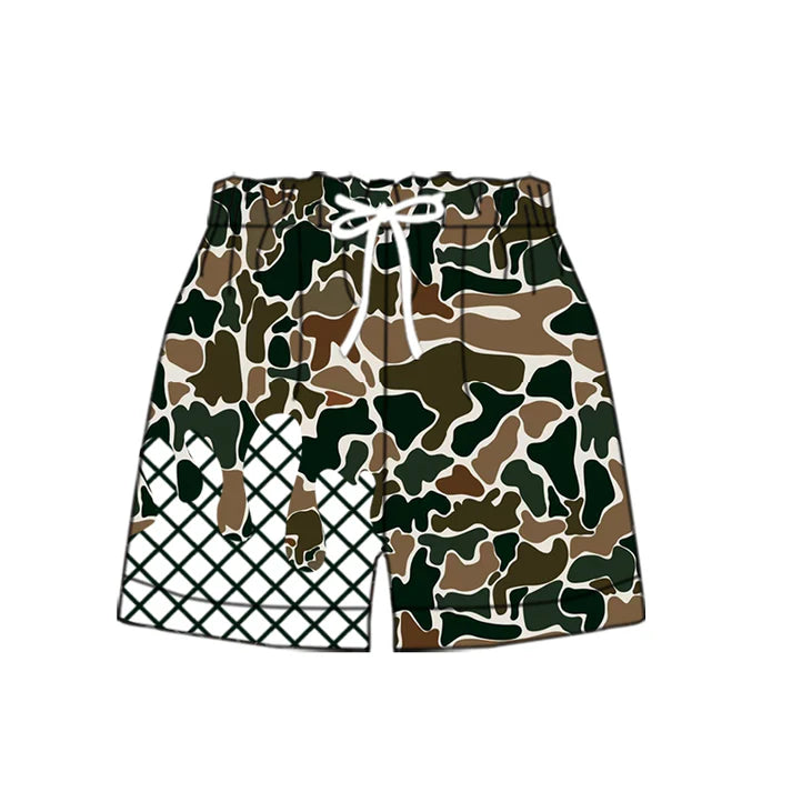 9.25 SS0651 Baby Boys Dark Green Camo Drip Team Shorts Bottom Preorder