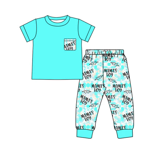 9.22 BSPO0587 Baby Boys Pocket Top Mamas Boys Western Camo Leggings Clothes Sets Preorder