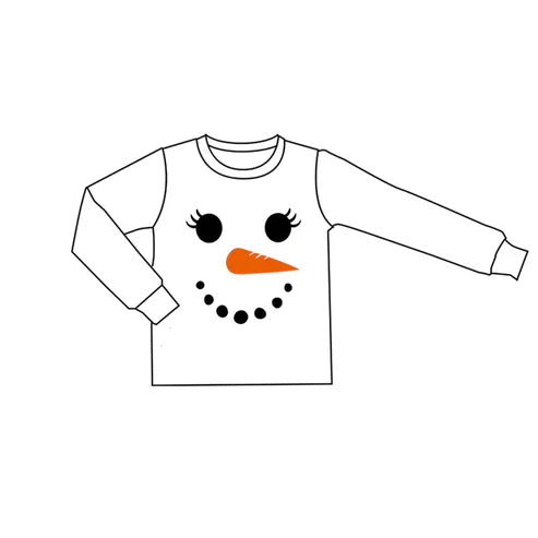 9.18 GT1223 Baby Girls Long Sleeve Snowmen Christmas Tee Shirts Top Preorder