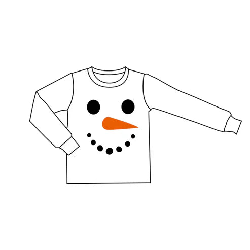 9.18 BT1351 Baby Boys Long Sleeve Snowmen Christmas Tee Shirts Top Preorder