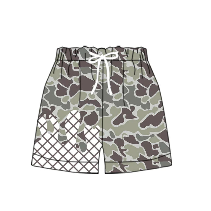 9.25 SS0648 Baby Boys Dark Grey Camo Drip Team Shorts Bottom Preorder