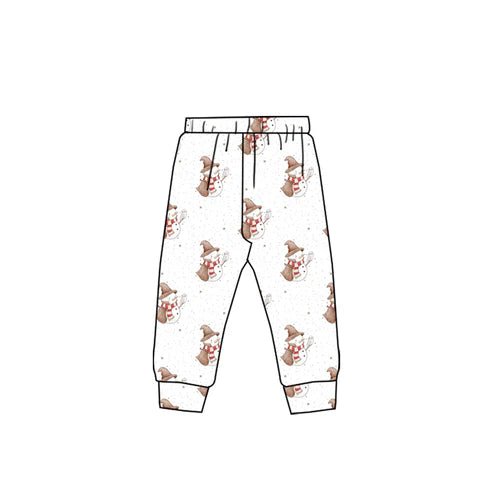 9.18 P0844 Baby Boys Girls Snowmen Christmas Jogger Pants Preorder