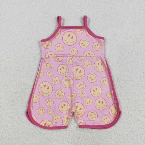 9.17 SR3083 Baby Girls Pink Strap Smiles Pockets Jumpsuit