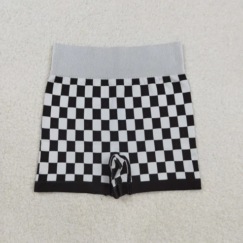 9.13 SS0644 Adult Women Black Checkered Knitted Yoga Bottoms