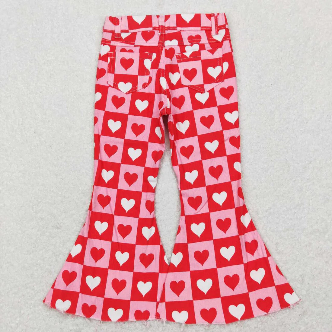 L-3.7 P0324 Strawberry flower pink denim trousers