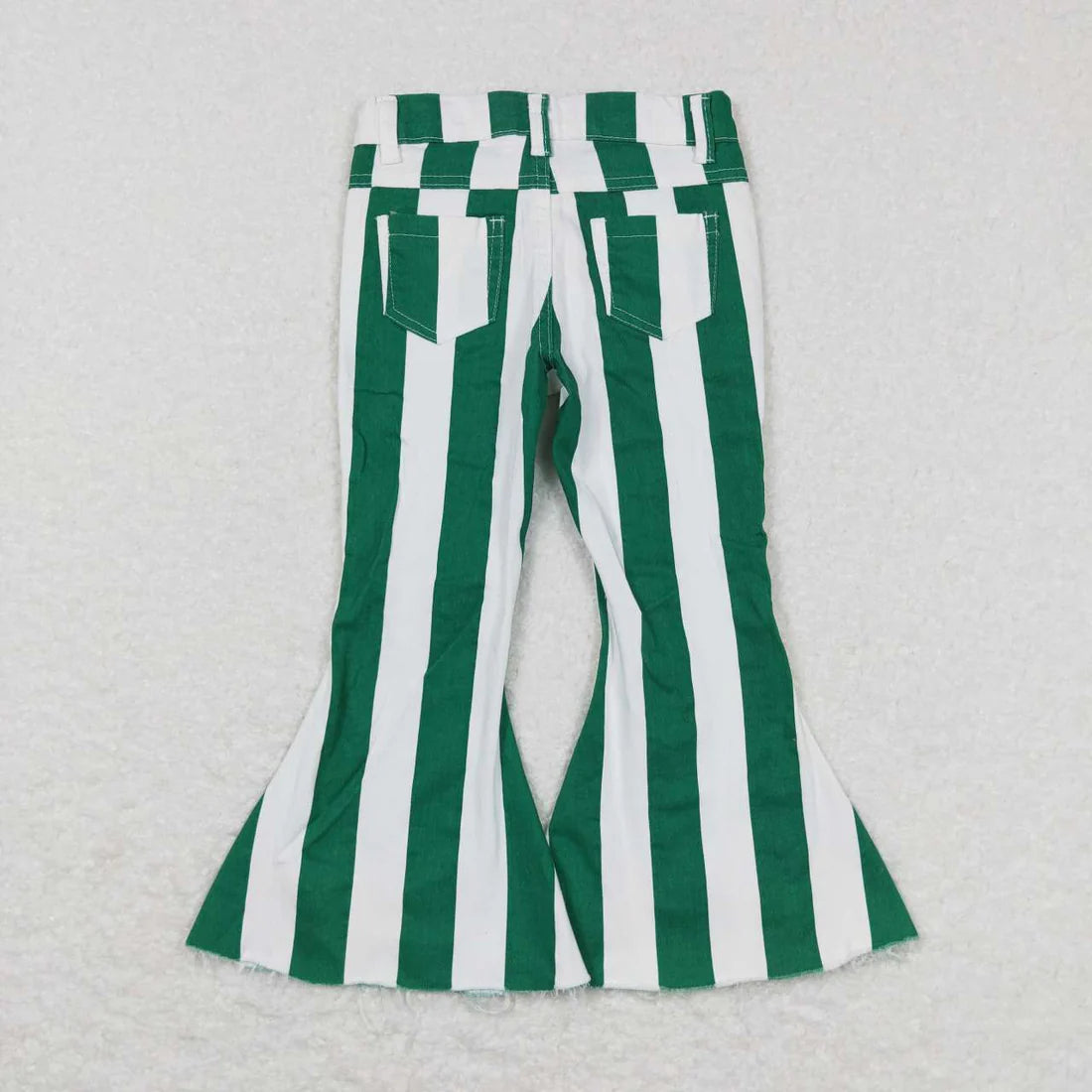L-3.7 P0330 Green and white striped denim pants