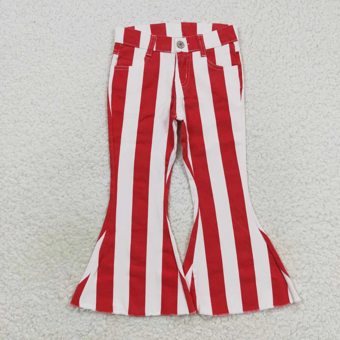 L-3.7 P0246 Red and white striped denim pants