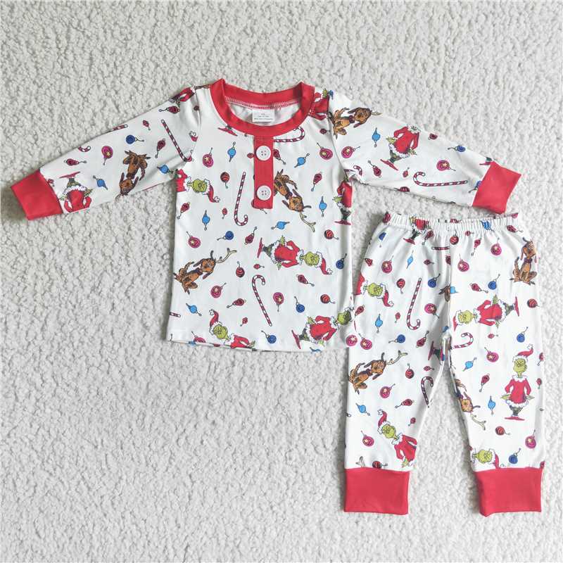 Sibling Baby Boys Girls Christmas Ruffle Holiday Pajamas Sets