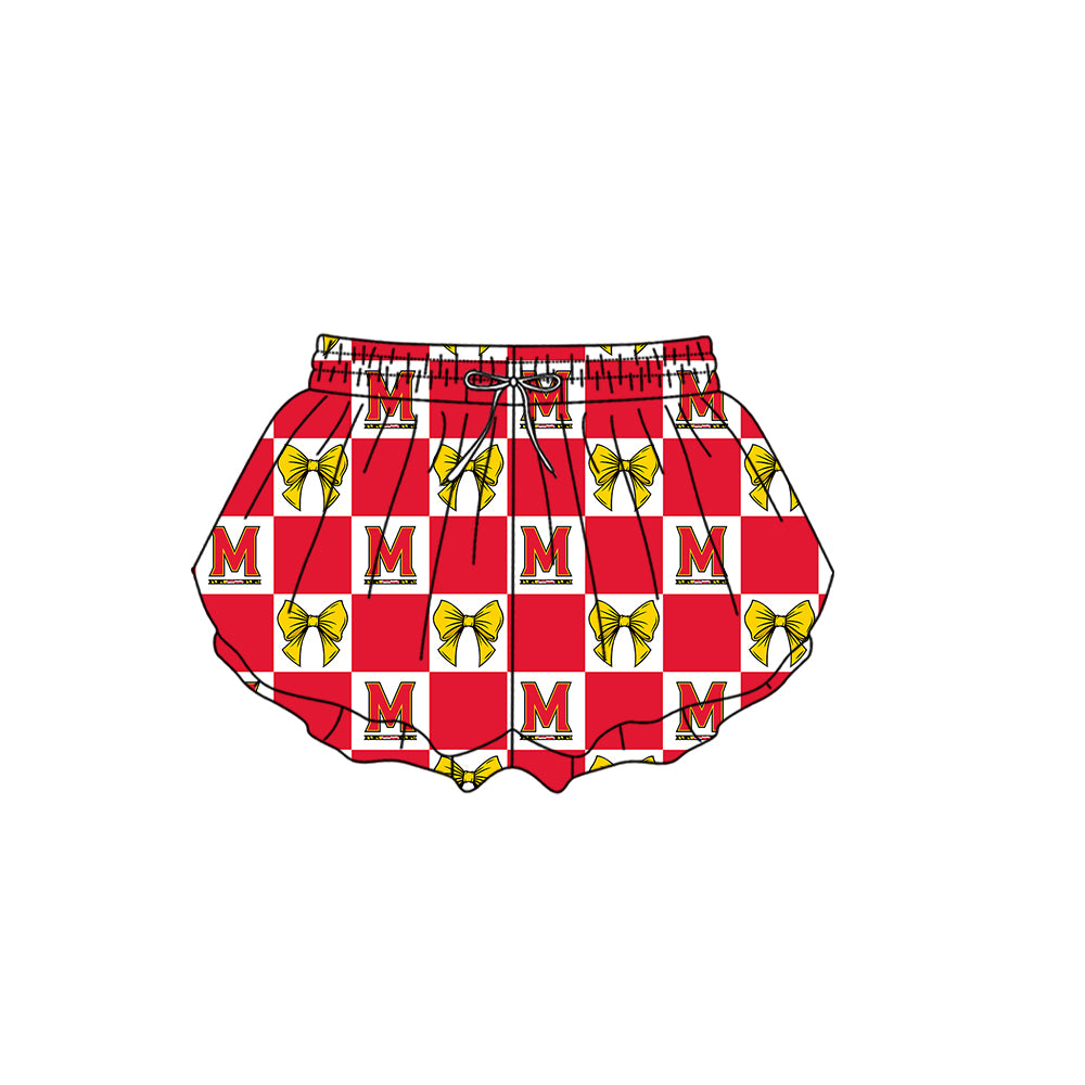 Custom Milk Silk Order MOQ:3 or 5 pcs Each Design Team State Girl Summer Bow Red Sleeveless Skirts Sets 3 and dress and shorts-26.1.21