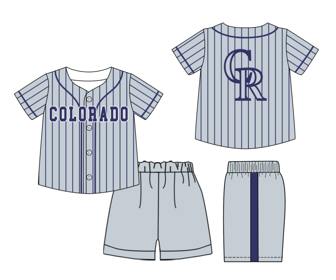 Custom Milk Silk Order MOQ:3 or 5 pcs Each Design Team State Kids Summer Short Sleeve Shorts Sets-26.1.20
