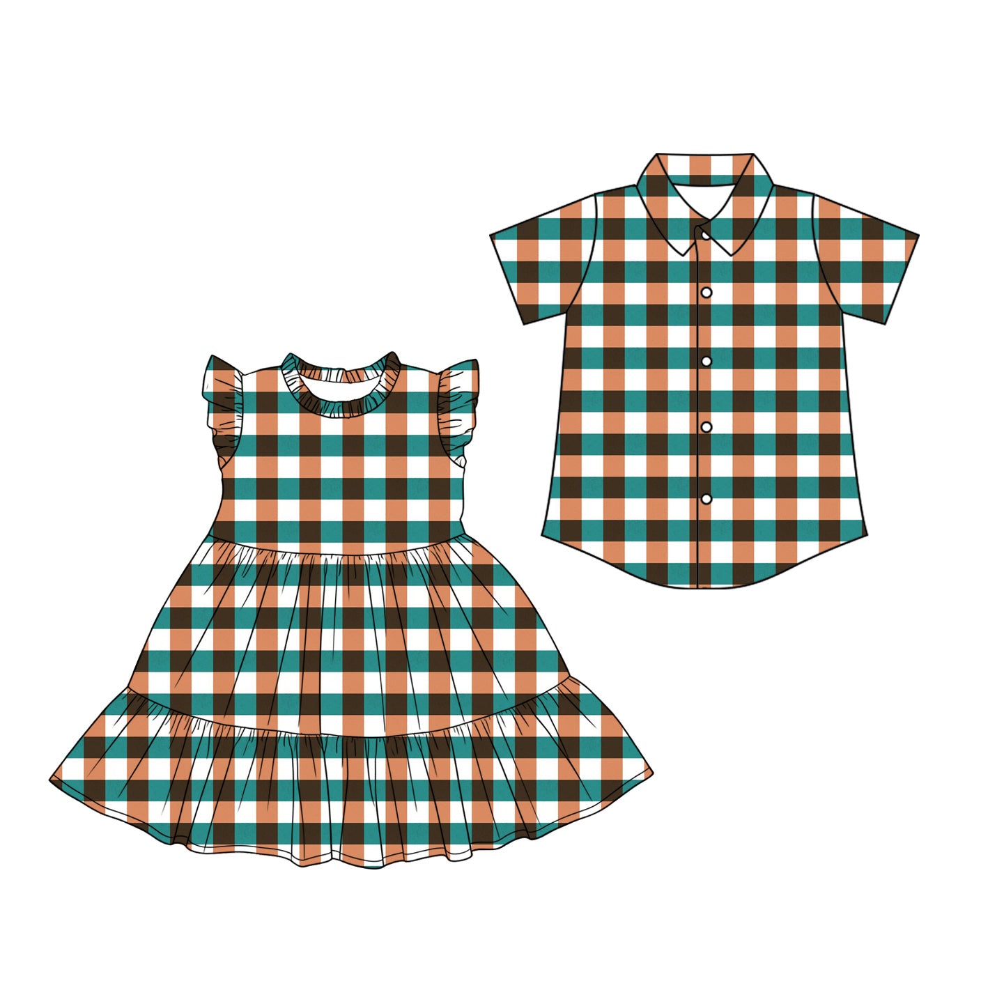 26.1.19 Custom (Moq 3 or 5) Sibling Baby Girl boy Short Sleeve Shorts Sets Kids Dress top