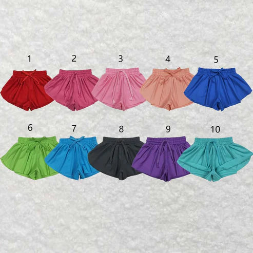 6.26 Sibling (1-5) Baby Girls 10 Colors Skort Yoga Shorts Bottoms