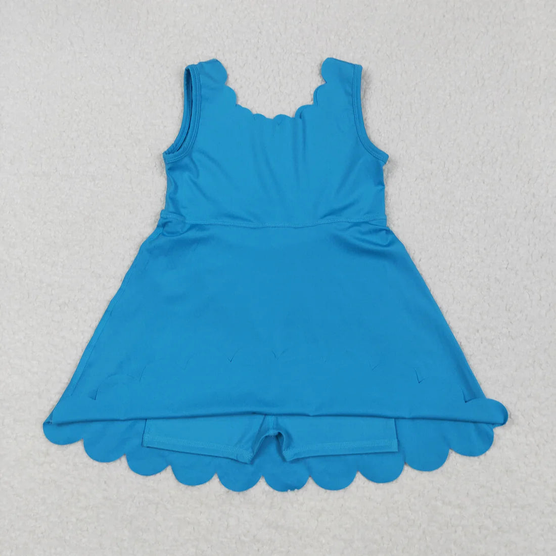 6.2  GSD2375 Baby Girls Hot Blue Sleeveless Yoga Active Knee Length Dress