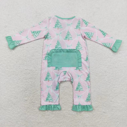 3.13 LR1073 RTS baby girl clothes xmas tree toddler girl christmas winter romper-Bamboo
