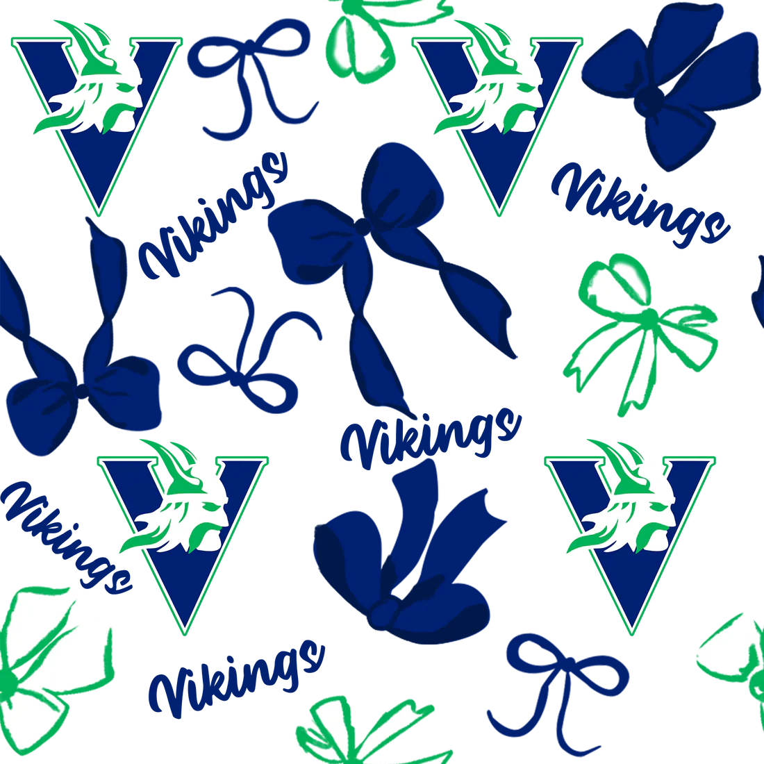 7.31 Custom Moq 5 Baby Girls Blue Green Bows Vikings Short Ruffle Team Knee Length Dresses