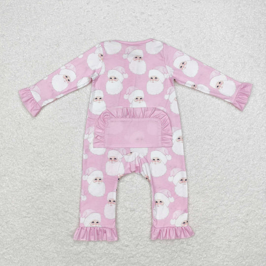 3.13 LR1415 LR1414 RTS bamboo baby girl clothes santa claus girl christmas winter romper
