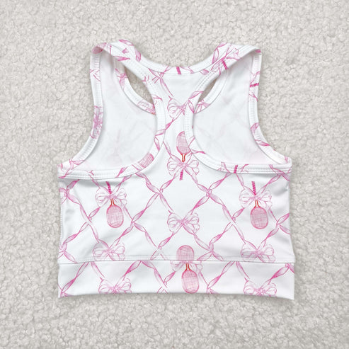5.9  GT0883 Baby Girls Pink Tennis Bows Yoga Vest Tops
