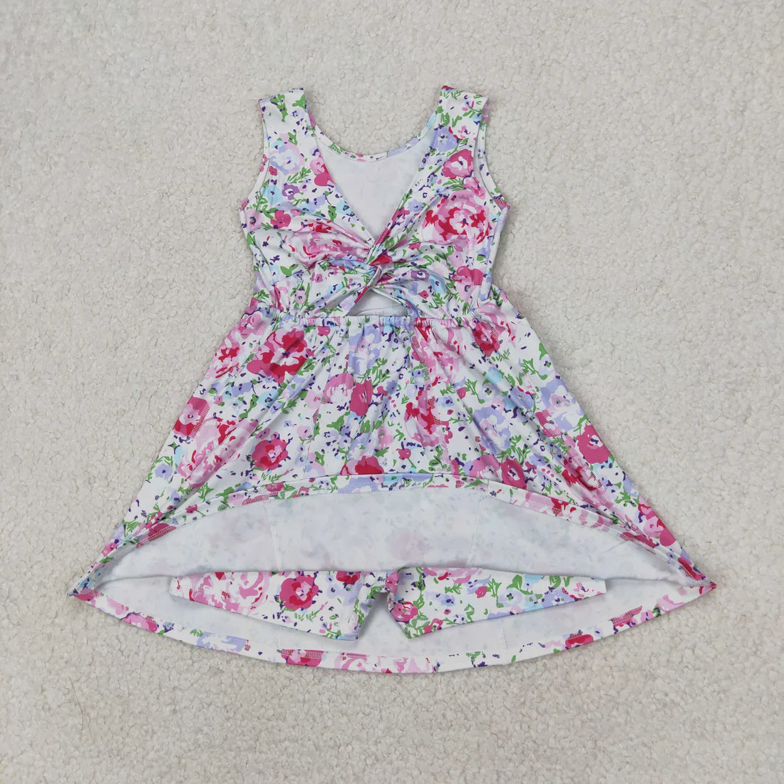 4.1 GSD1991 Baby Girls Pink Flowers Sleeveless Athletic Dress