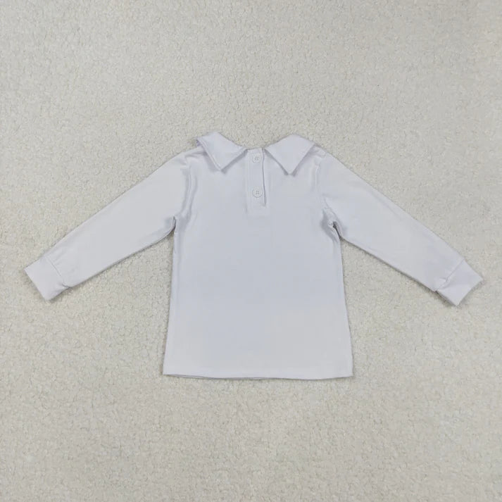 9.3 BT0820 Baby Boys Long Sleeve White Back Button Tee Shirts Tops