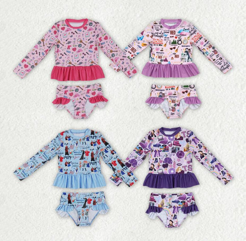 Baby Girls Sibling Long Sleeve Singer Top Bummie Swimsuits
