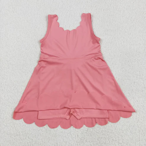 5.21 GSD2371 Baby Girls Pink Sleeveless Yoga Active Knee Length Dress