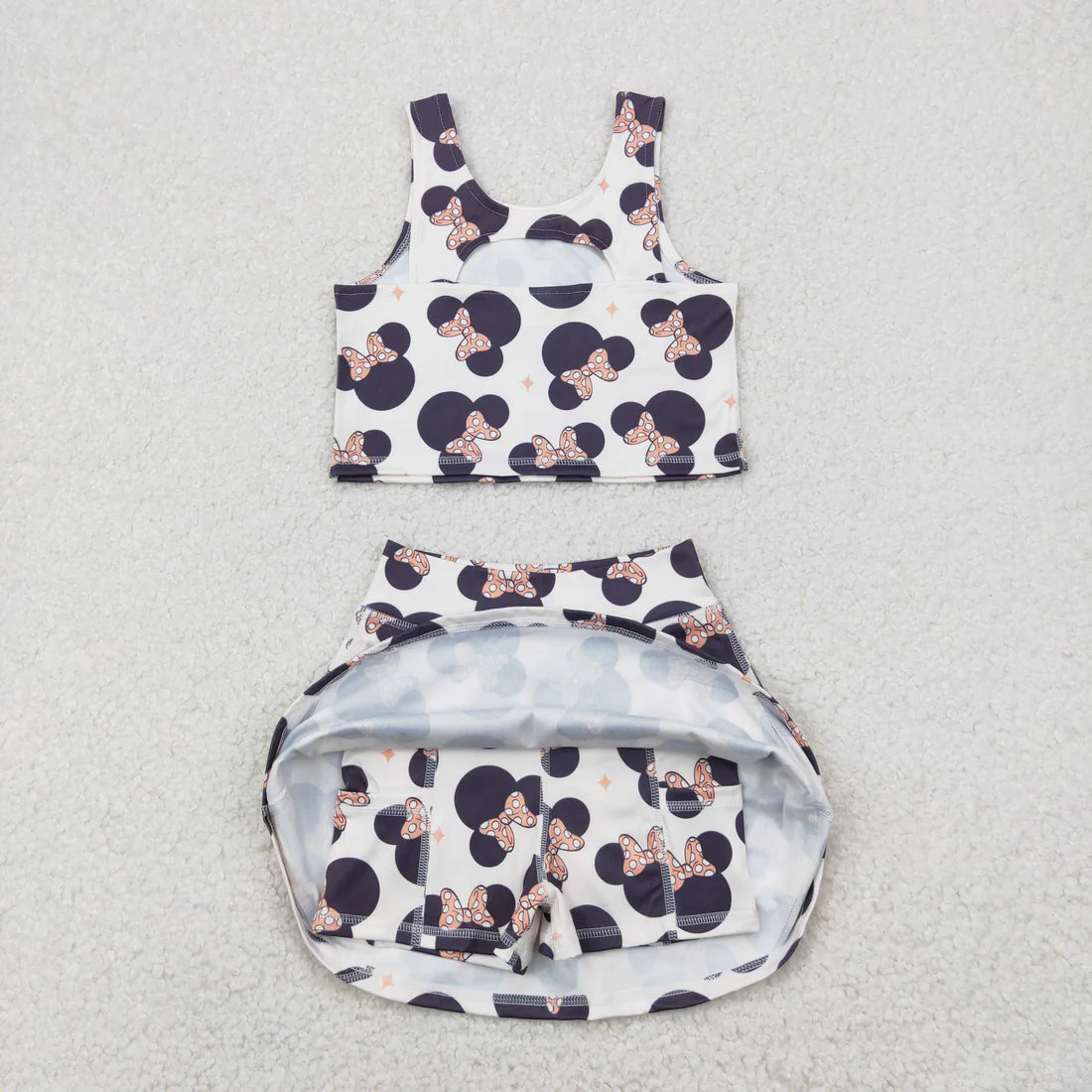 4.23 GSD1934 Baby Girls Cartoon Mouse Top Skort Clothes Set