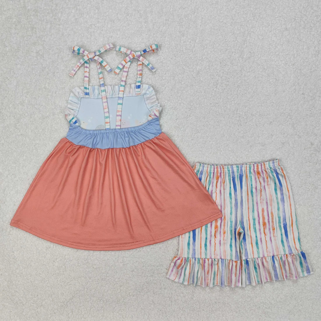 GSSO2016 Baby Girls Sea Animals Tunic Ruffle Shorts Set