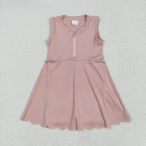 5.9 GSD2086 Baby Girls Light Pink Yoga Zip Active Wear Skort Knee Length Dress