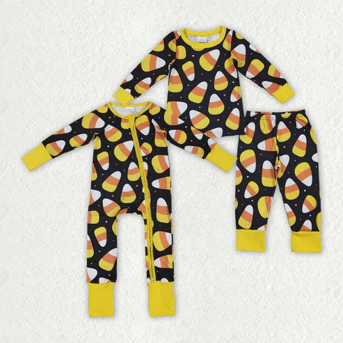 6.26 Sibling Baby Kids Black Halloween Candy Rompers Pajamas