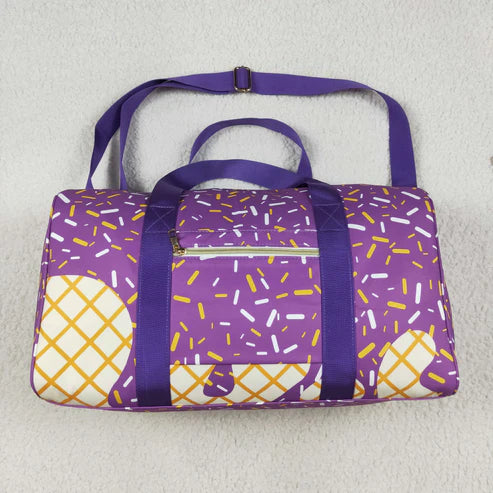 6.26 BA0321 Purple Ice Cream Drip Zipper Gym Bag
