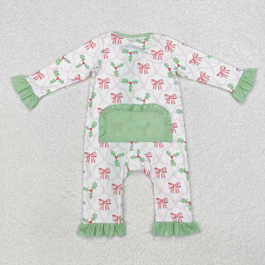 3.13 LR1344 RTS baby girl clothes bows girl winter christmas romper-bamboo