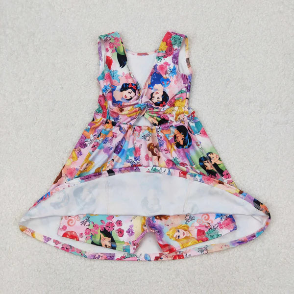 3.26 GSD2136 Baby Girls Princess Flowers Yoga Active Wear Skort Knee Length Dress