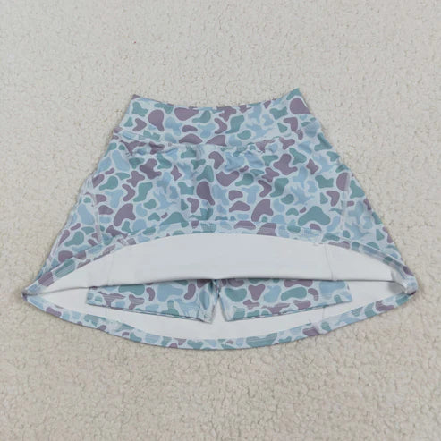 8.13 GLK0128 Baby Girls Western Green Camo Yoga Skorts Bottom
