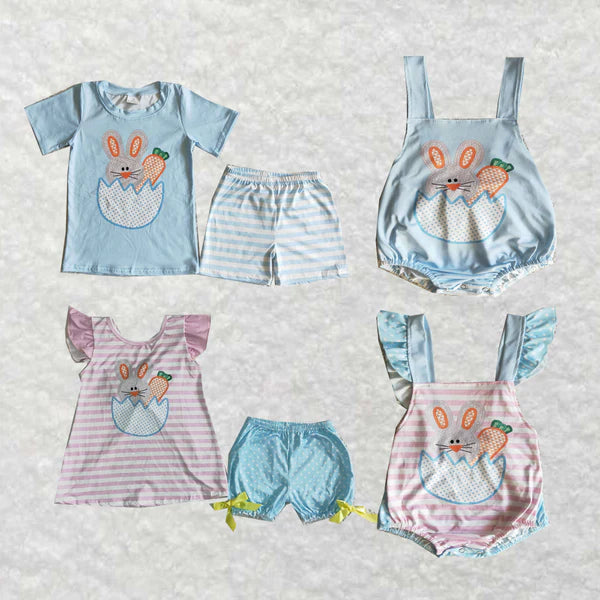 3.19 Sibling Baby Infant Girls Boys Easter Rabbit Bunny Rompers Outfits Sets
