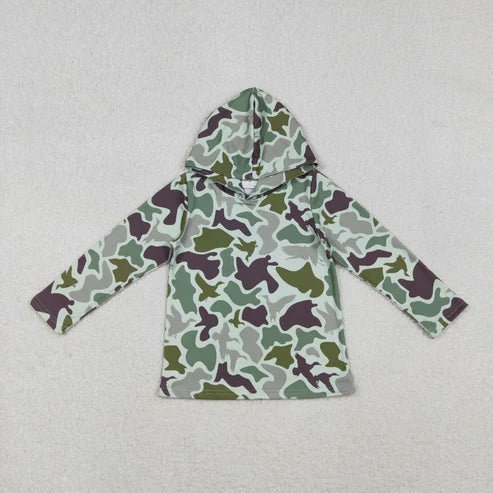 10.25  BT1374 Baby Boys Green Ducks Camo Western Hoodies Top