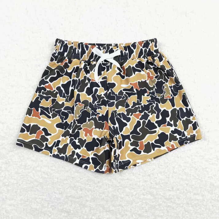 9.3 S0235 Baby Boys Summer Western Brown Camo Trunks Swimsuits Swimwear