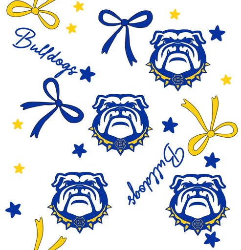 10.11  Custom Moq 8 Baby Girls Blue Bulldogs Team Zipper Hoodies Tops