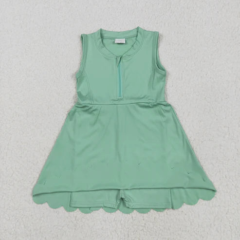 5.21 GSD2089 Baby Girls Light Green Yoga Zip Active Wear Skort Knee Length Dress