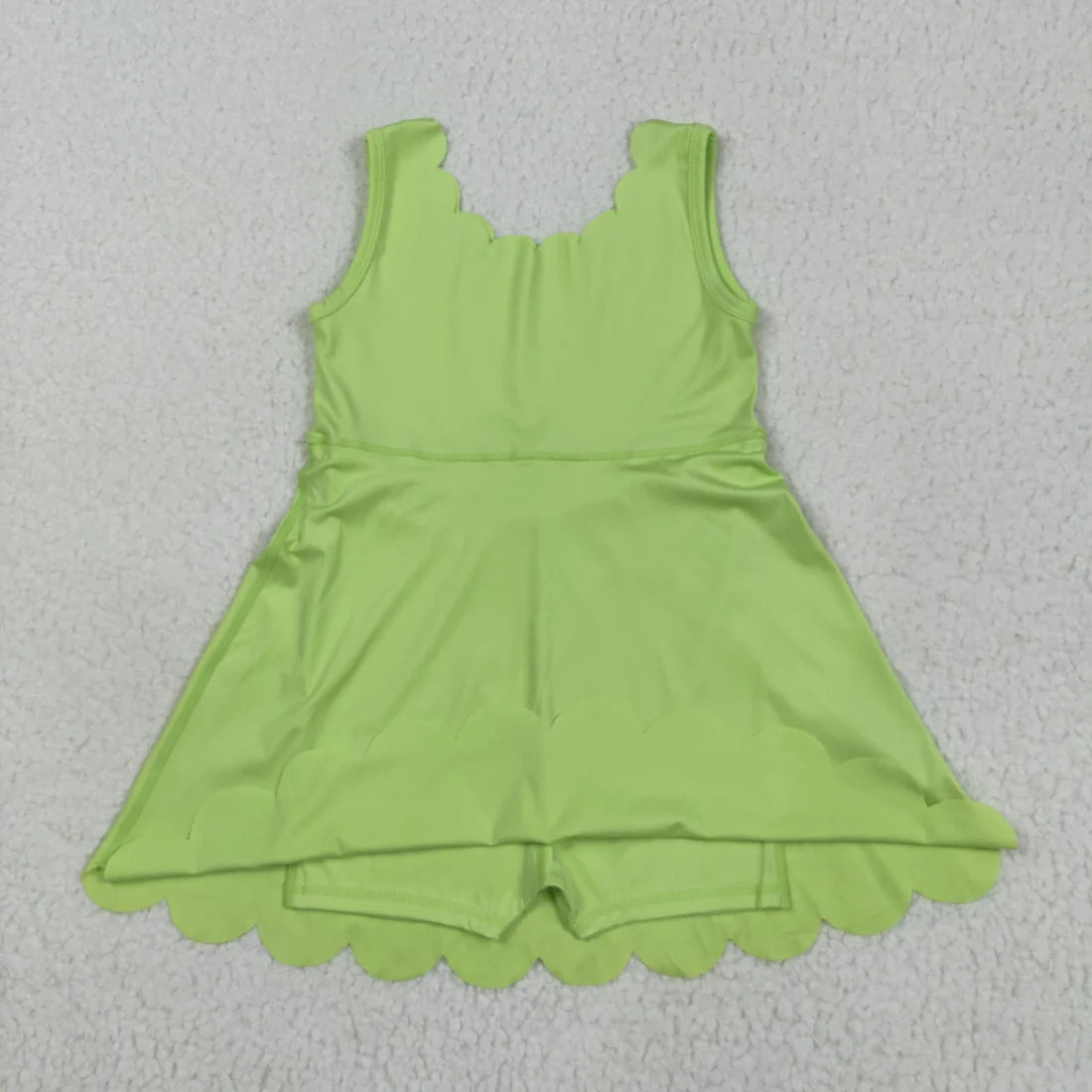 6.2 GSD2374 Baby Girls Aqua Sleeveless Yoga Active Knee Length Dress
