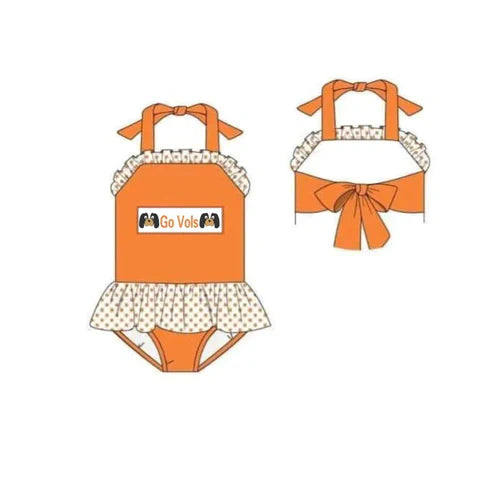 5.5 Baby Girls one pcs team swimsuits preorder(moq 3)