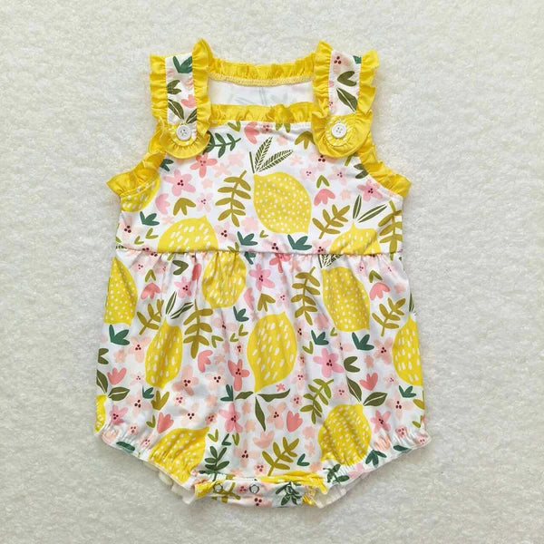 3.12 Sibling Baby Girls Summer Straps Ruffles Flowers Rompers