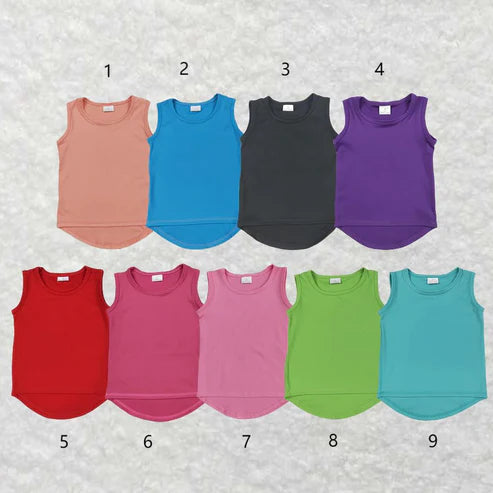 6.2 Sibling (5-9) Baby Girls Sleeveless Colorful Yoga Vests Top