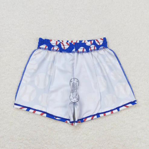 S0275 Boys baseball blue swim trunks