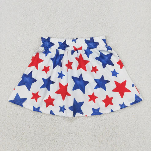 4.14 GLK0055 Baby Girls Summer 4th Of July Stars Skort Bottom