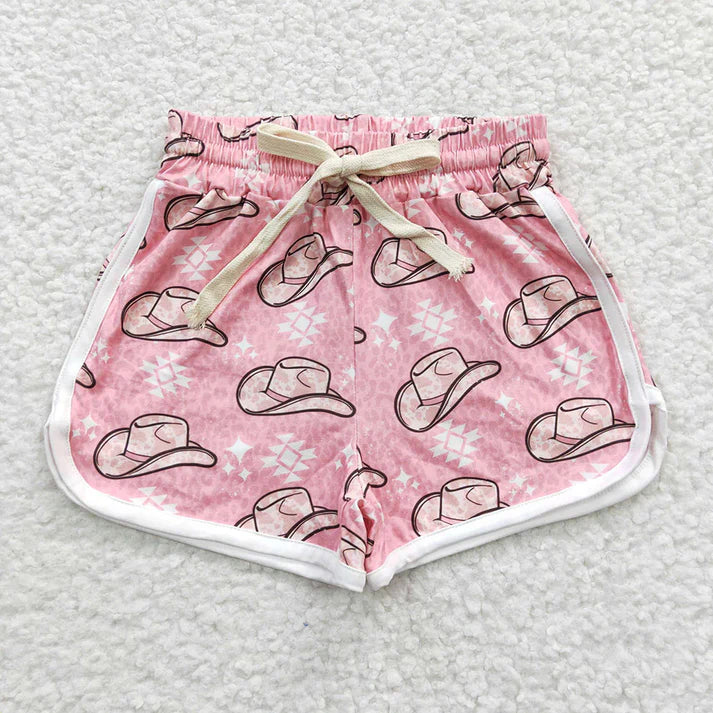 9.3 SS0086 Baby Girls Western Pink Hats Sports Summer Shorts