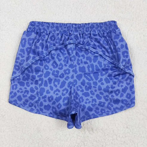 5.17 SS0470 Adult Women Purple Leopard Yoga Summer Shorts
